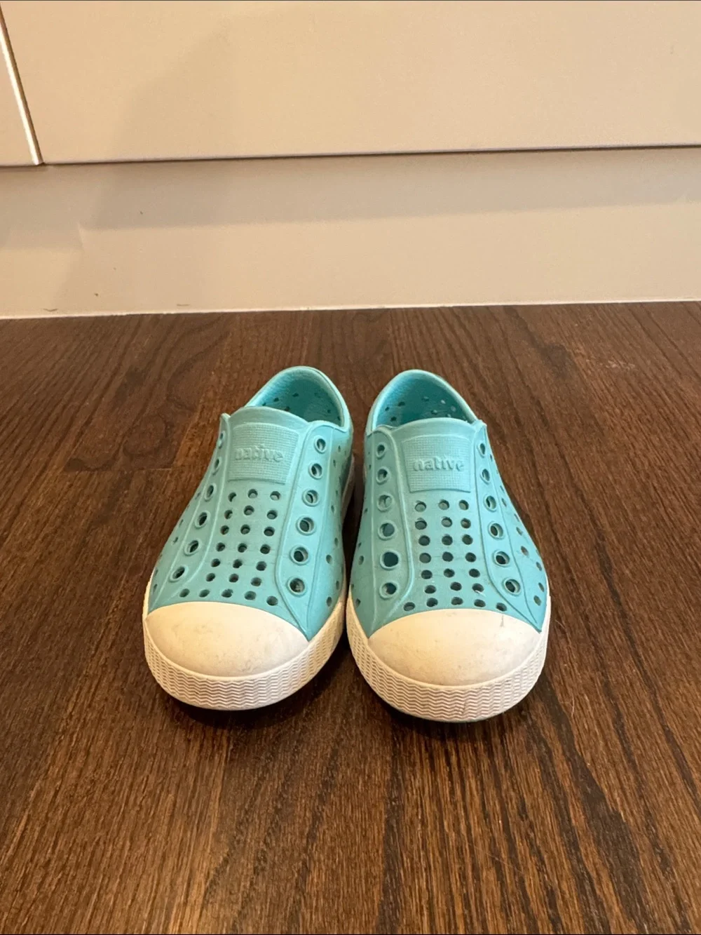 Native Jefferson Kids Aqua Blue Teal Slip On Water Shoes Size Child 7 / C7